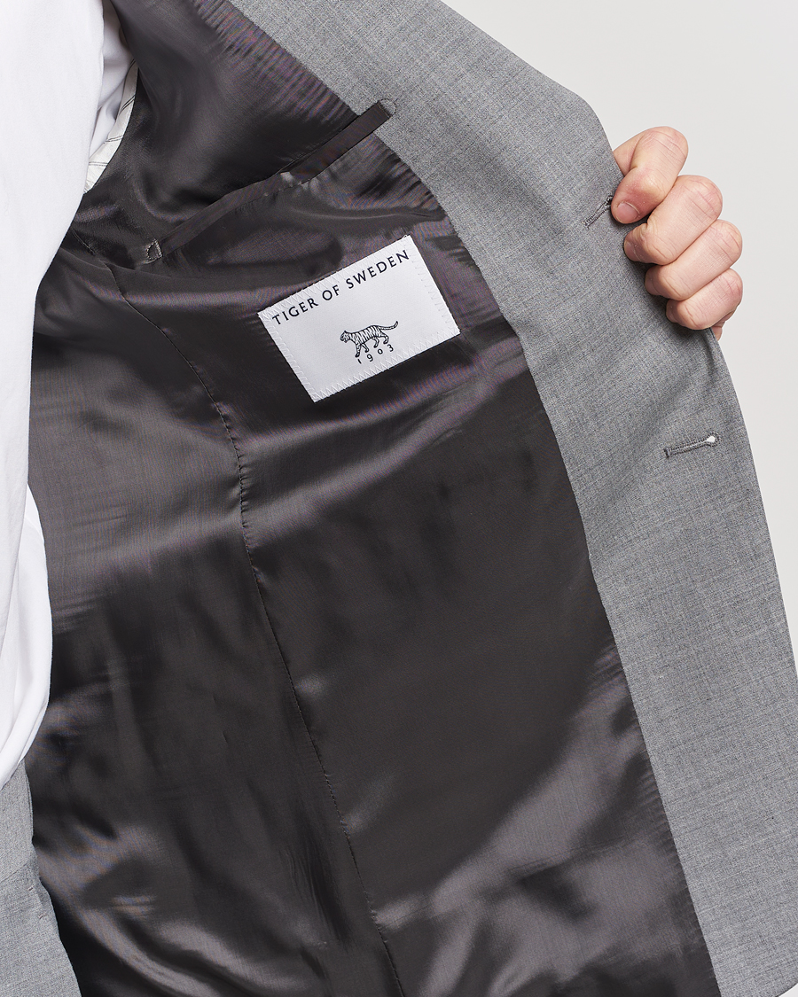 Herr | Kavajer | Tiger of Sweden | Justin Wool Travel Suit Blazer Grey Melange