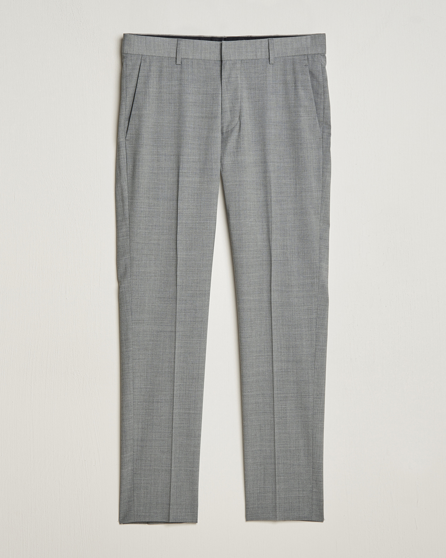 Herr | Byxor | Tiger of Sweden | Tenuta Wool Travel Suit Trousers Grey Melange