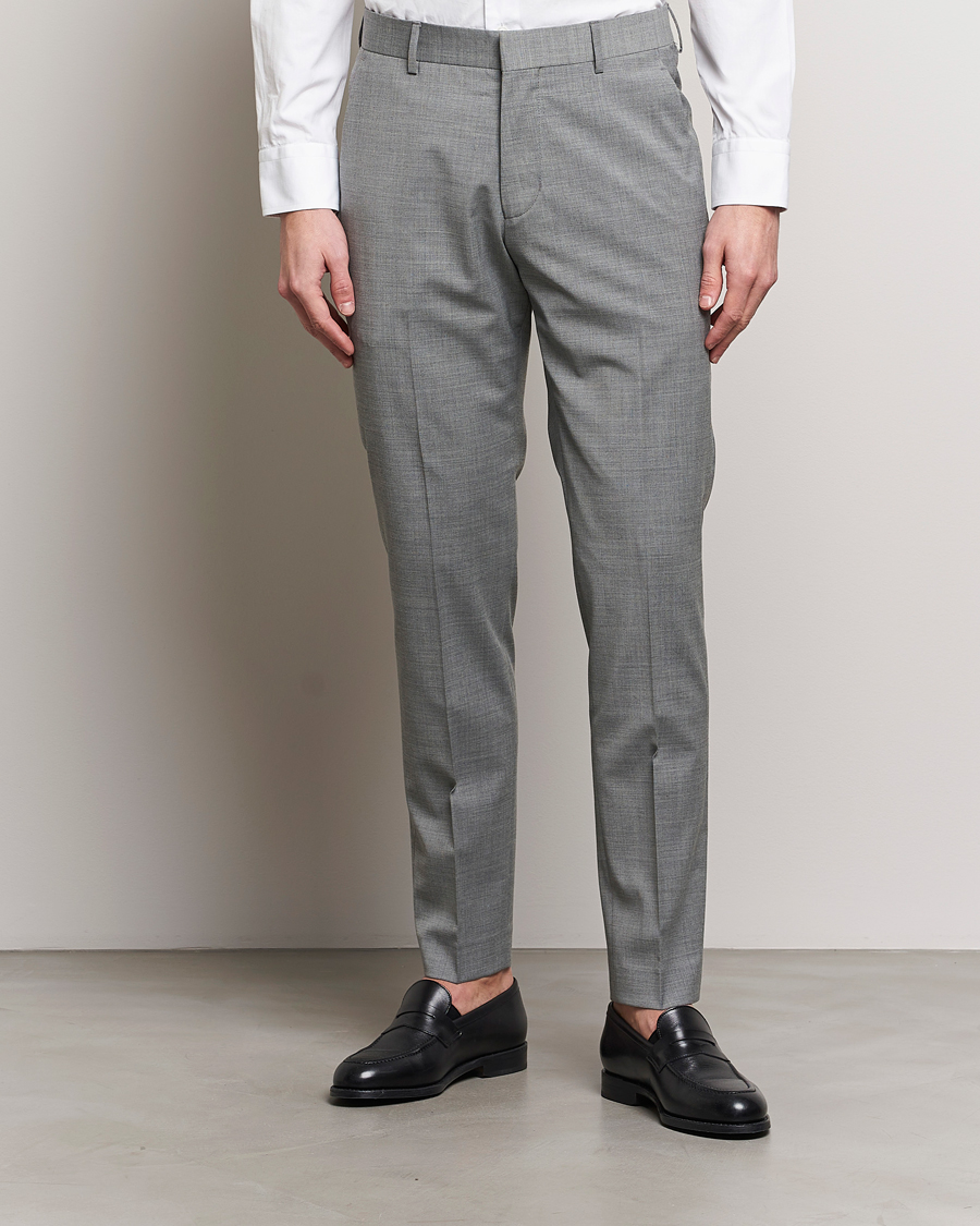 Herr | Tiger of Sweden | Tiger of Sweden | Tenuta Wool Travel Suit Trousers Grey Melange