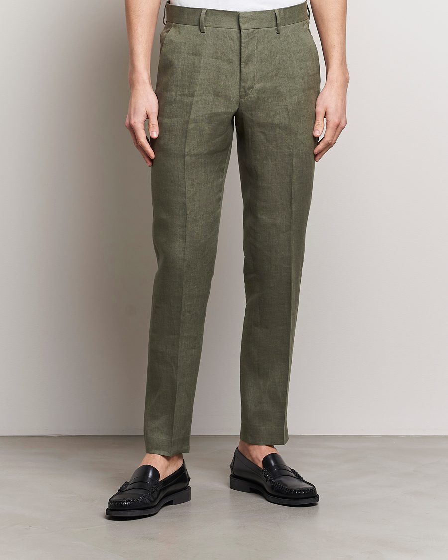 Herr | Byxor | Tiger of Sweden | Tenuta Linen Suit Trousers Thyme