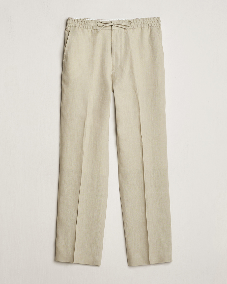 Herr | Byxor | Tiger of Sweden | Iscove Linen Drawstring Trousers Dawn Misty