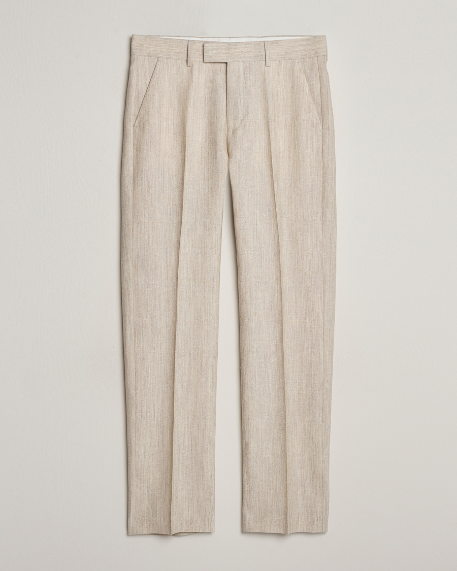 Herr | Byxor | Tiger of Sweden | Tenser Wool/Linen Canvas Trousers Natural White
