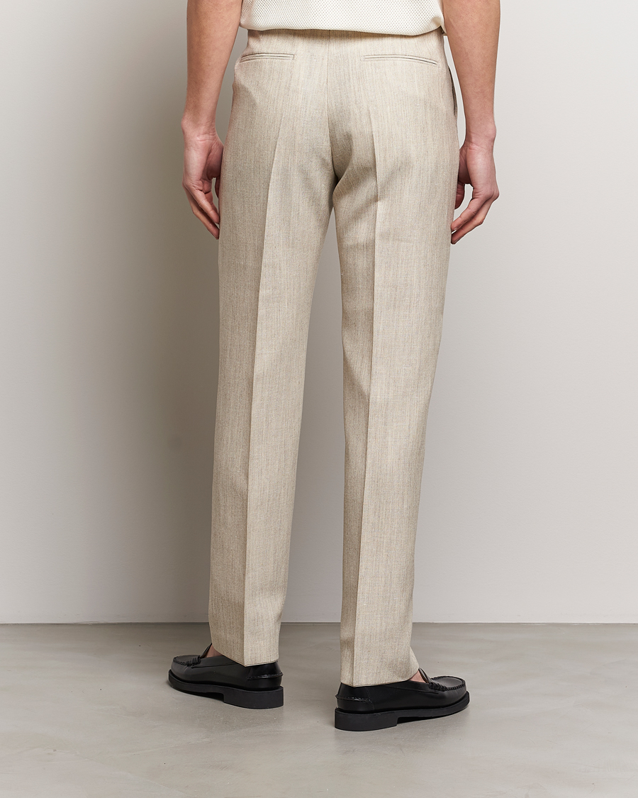 Herr | Byxor | Tiger of Sweden | Tenser Wool/Linen Canvas Trousers Natural White