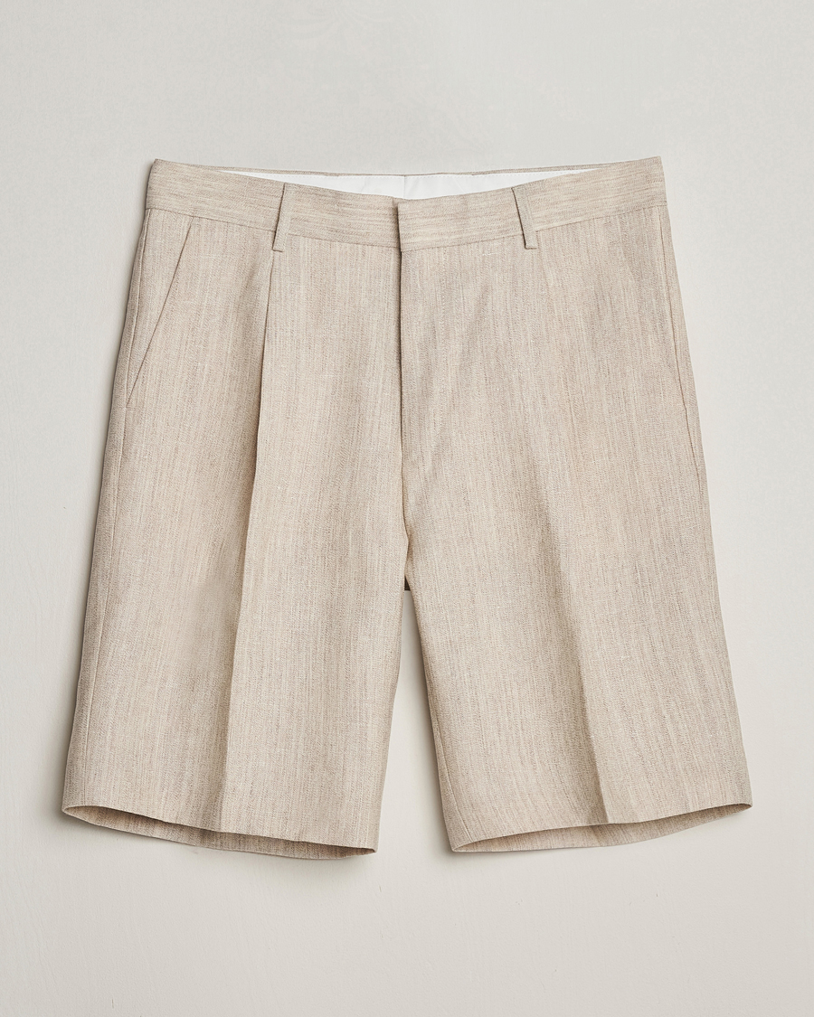 Herr | Shorts | Tiger of Sweden | Tulley Wool/Linen Canvas Shorts Natural White