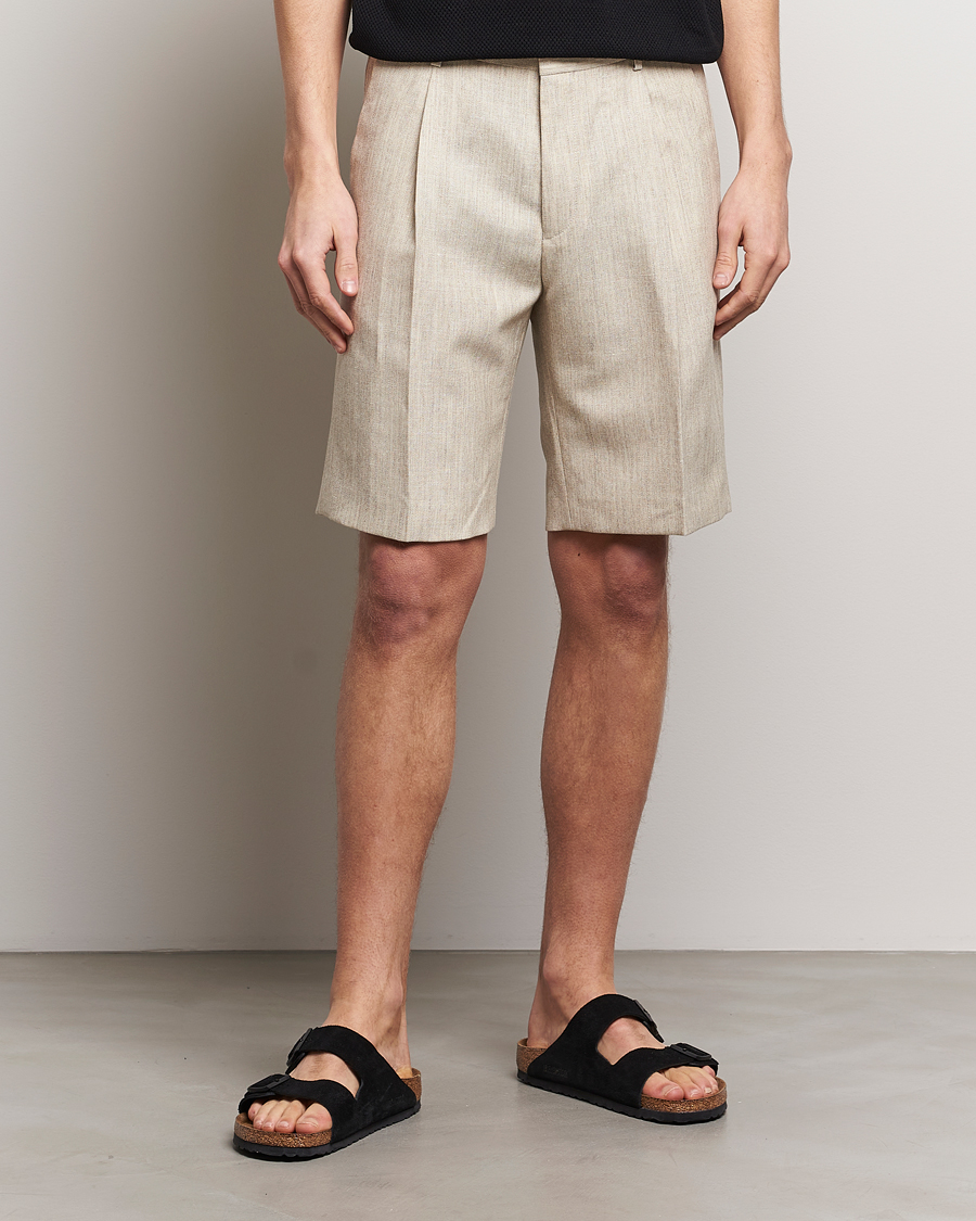 Herr | Shorts | Tiger of Sweden | Tulley Wool/Linen Canvas Shorts Natural White