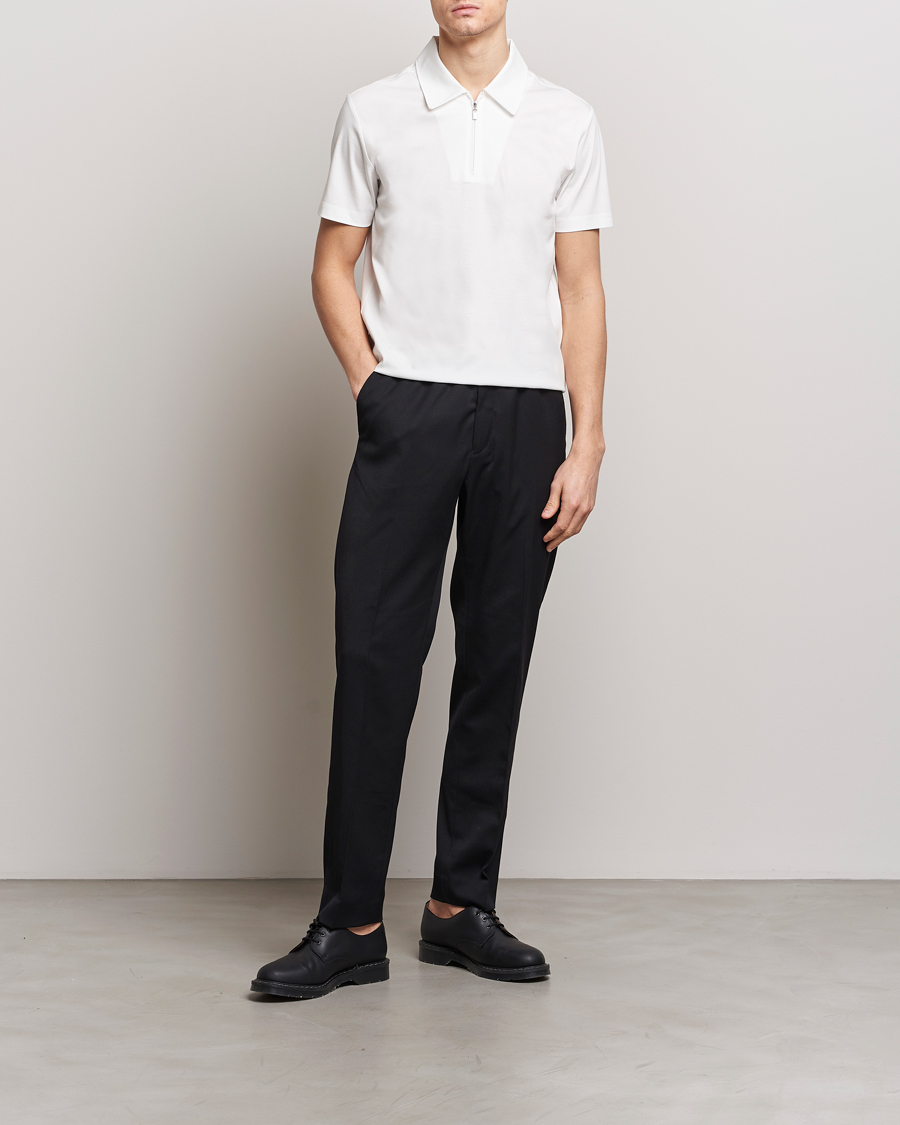 Herr | Pikéer | Tiger of Sweden | Laron Mercerized Cotton Half Zip Polo Summer Snow