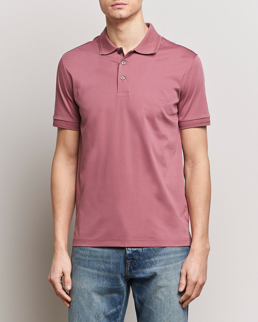 Herr | Tiger of Sweden | Tiger of Sweden | Riose Cotton Polo Rose Brown