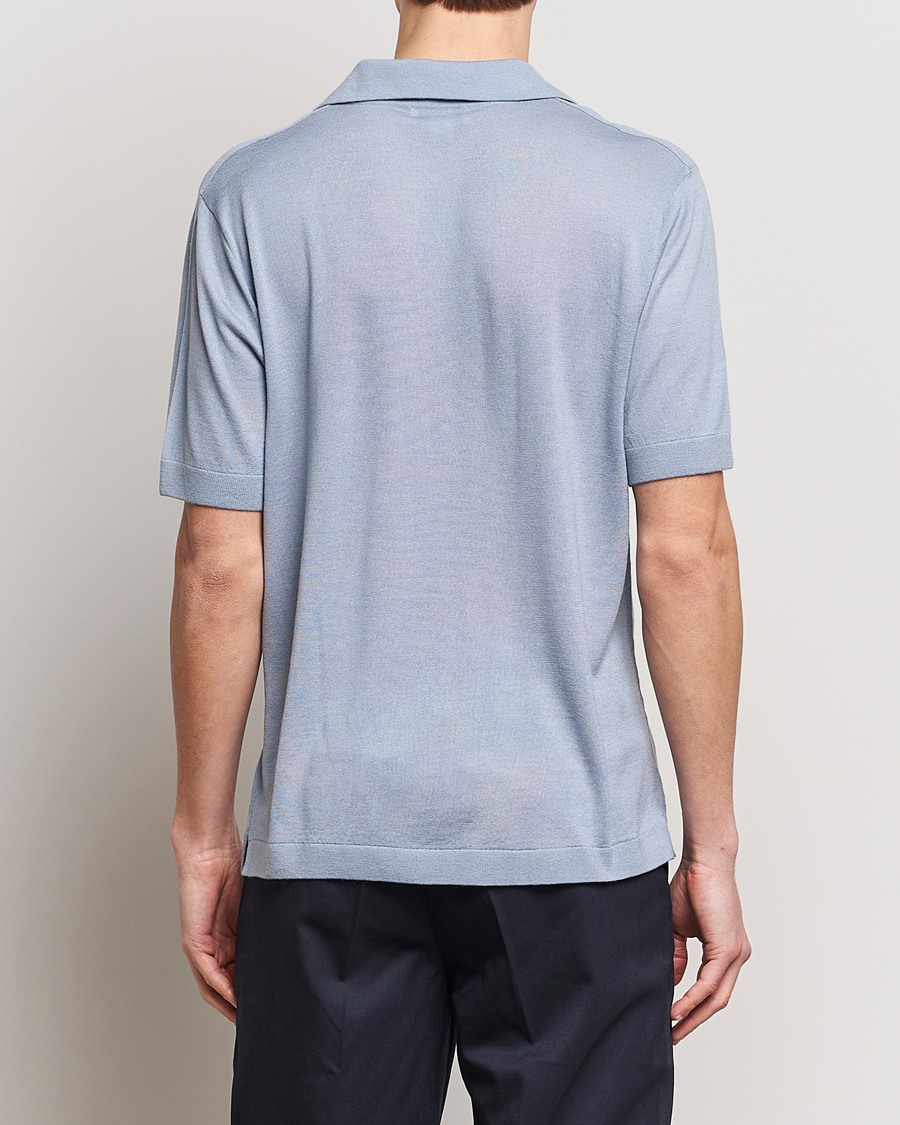 Herr | Pikéer | Tiger of Sweden | Beker Knitted Merino Open Collar Polo Polar Blue
