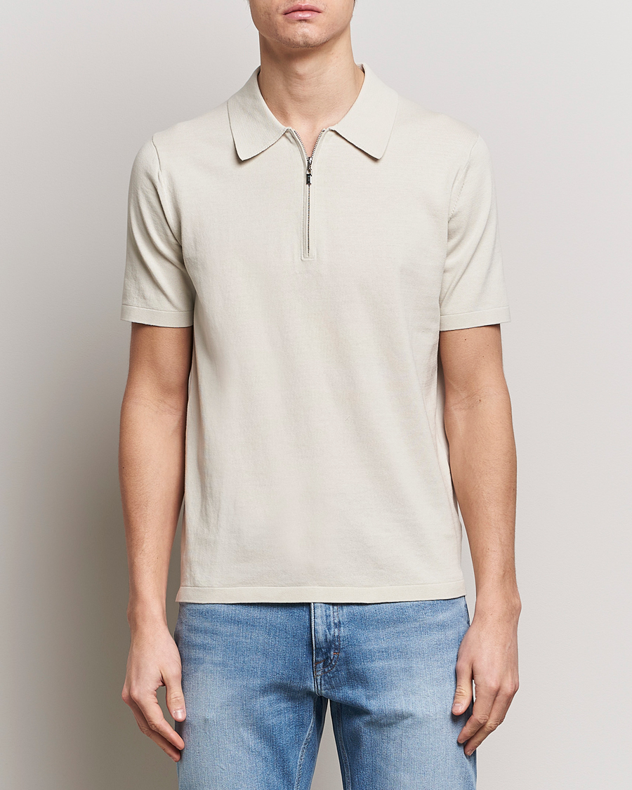 Herr | Business & Beyond | Tiger of Sweden | Orbit Knitted Cotton Polo Off White