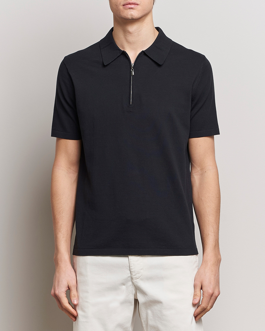 Herre |  | Tiger of Sweden | Orbit Knitted Cotton Polo Dark Sailing