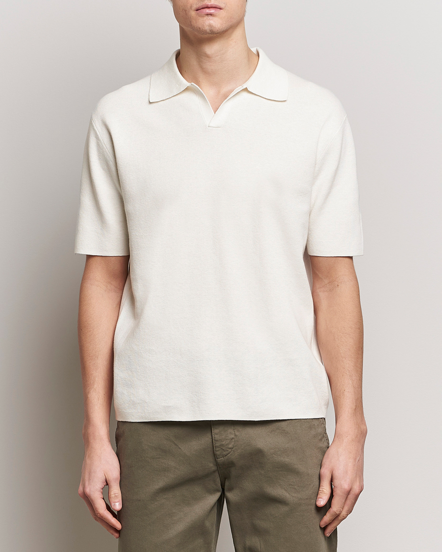 Herr | Business & Beyond | Tiger of Sweden | Maelon Linen/Cotton Knitted Polo Summer Snow