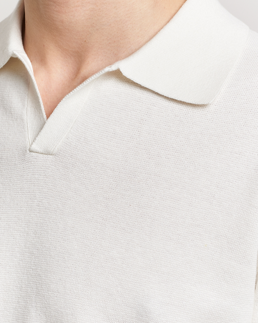 Herr | Pikéer | Tiger of Sweden | Maelon Linen/Cotton Knitted Polo Summer Snow