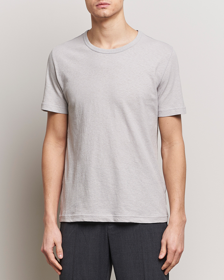 Herr | Business & Beyond | Tiger of Sweden | Olaf Cotton/Linen Crew Neck T-Shirt Granite