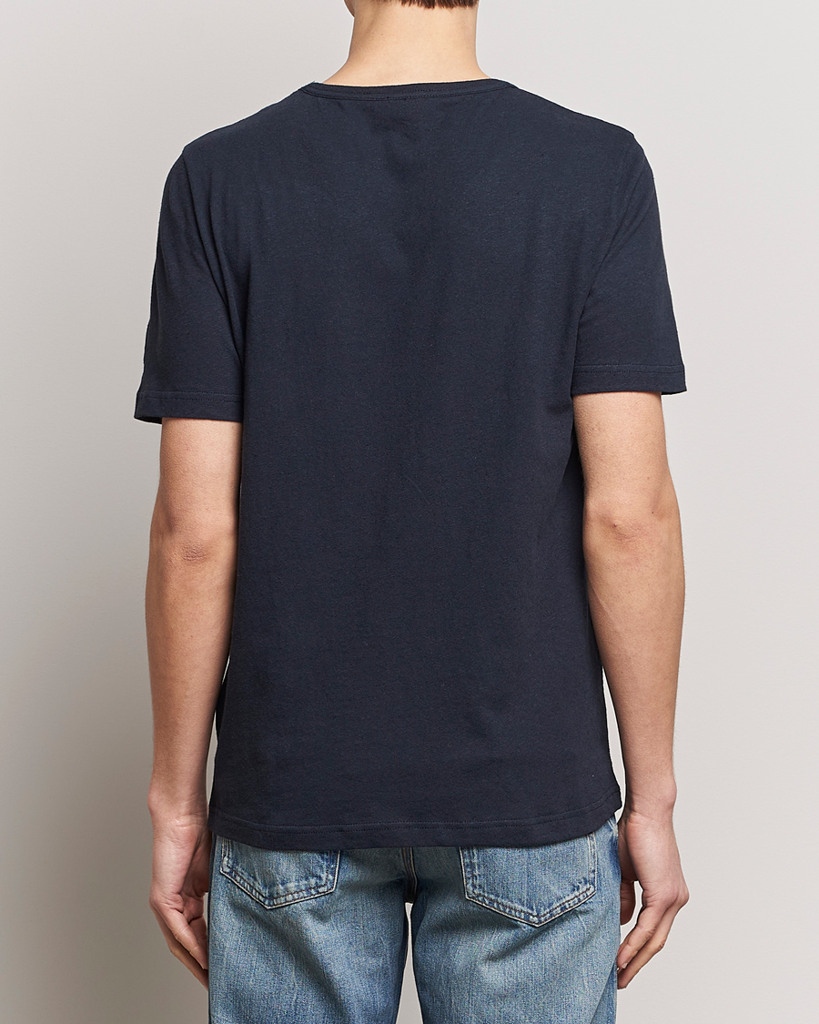 Herr | T-Shirts | Tiger of Sweden | Olaf Cotton/Linen Crew Neck T-Shirt Light Ink