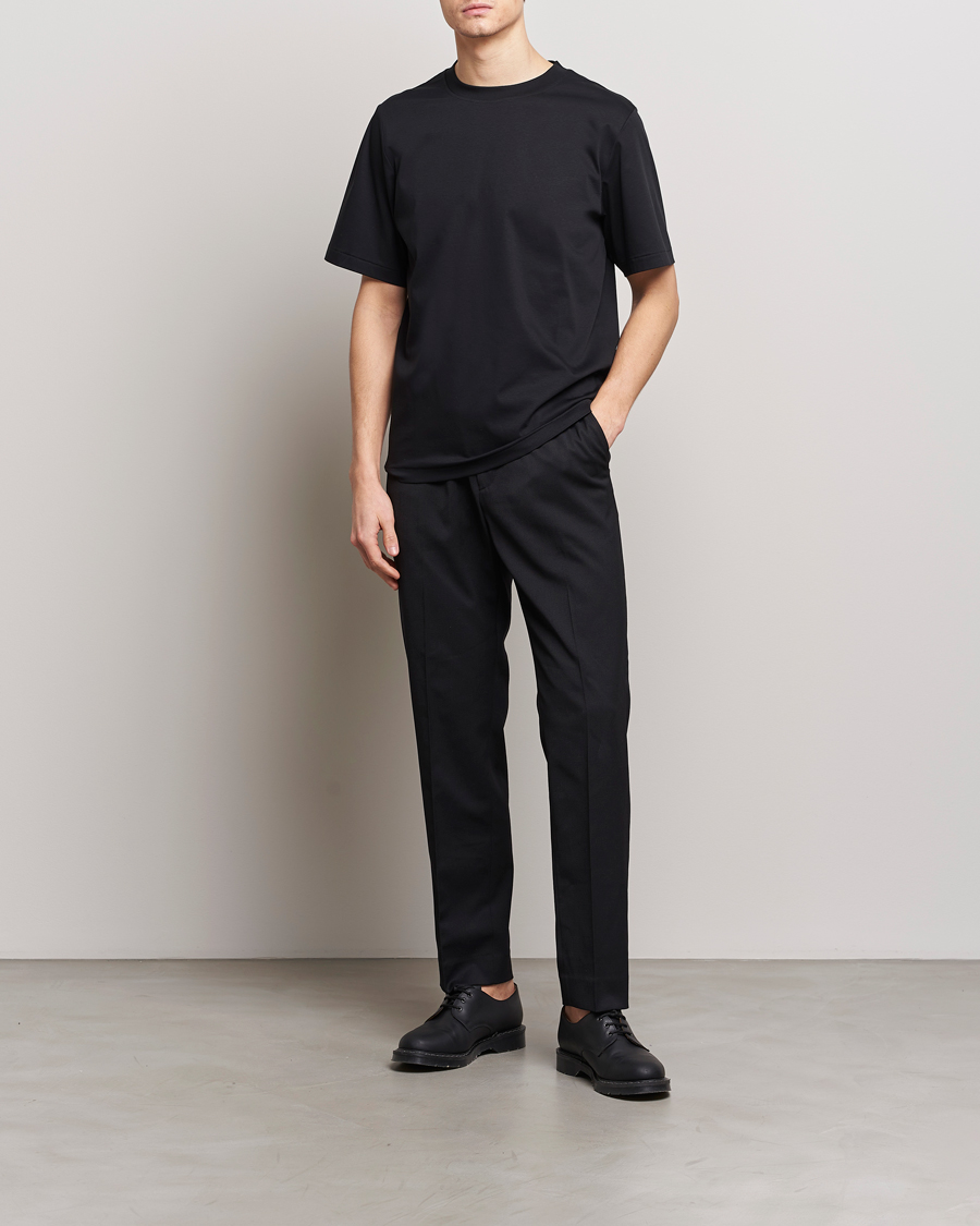 Herr | T-Shirts | Tiger of Sweden | Mercerized Cotton Crew Neck T-Shirt Black