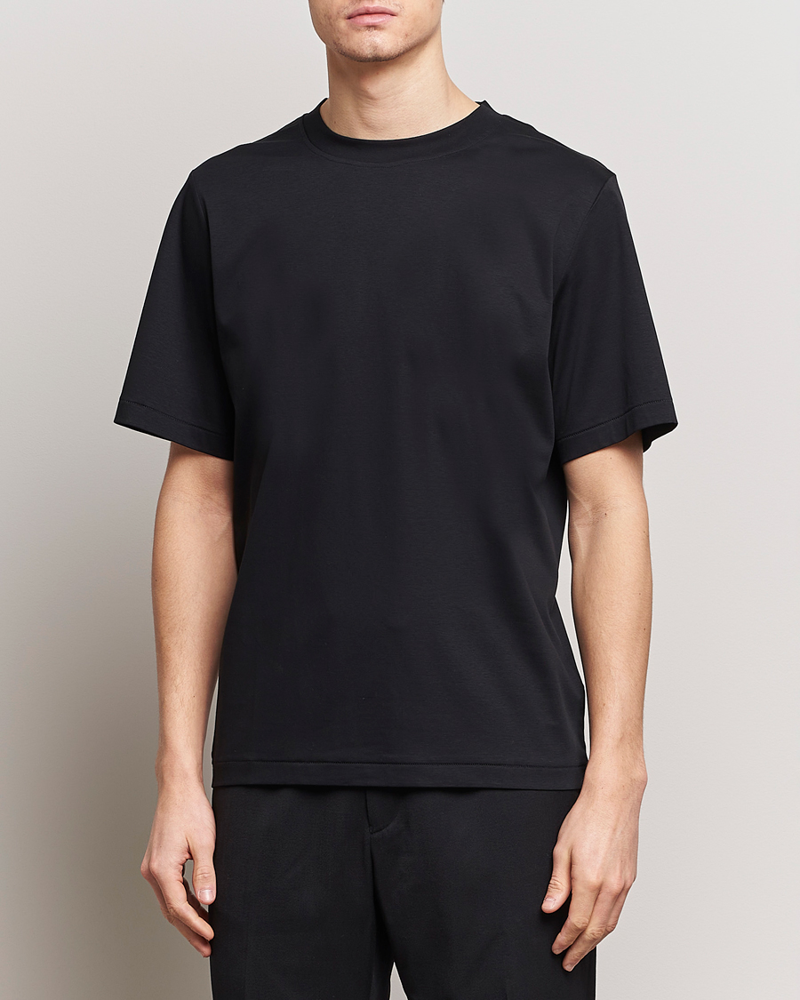 Herr | Svarta t-shirts | Tiger of Sweden | Mercerized Cotton Crew Neck T-Shirt Black