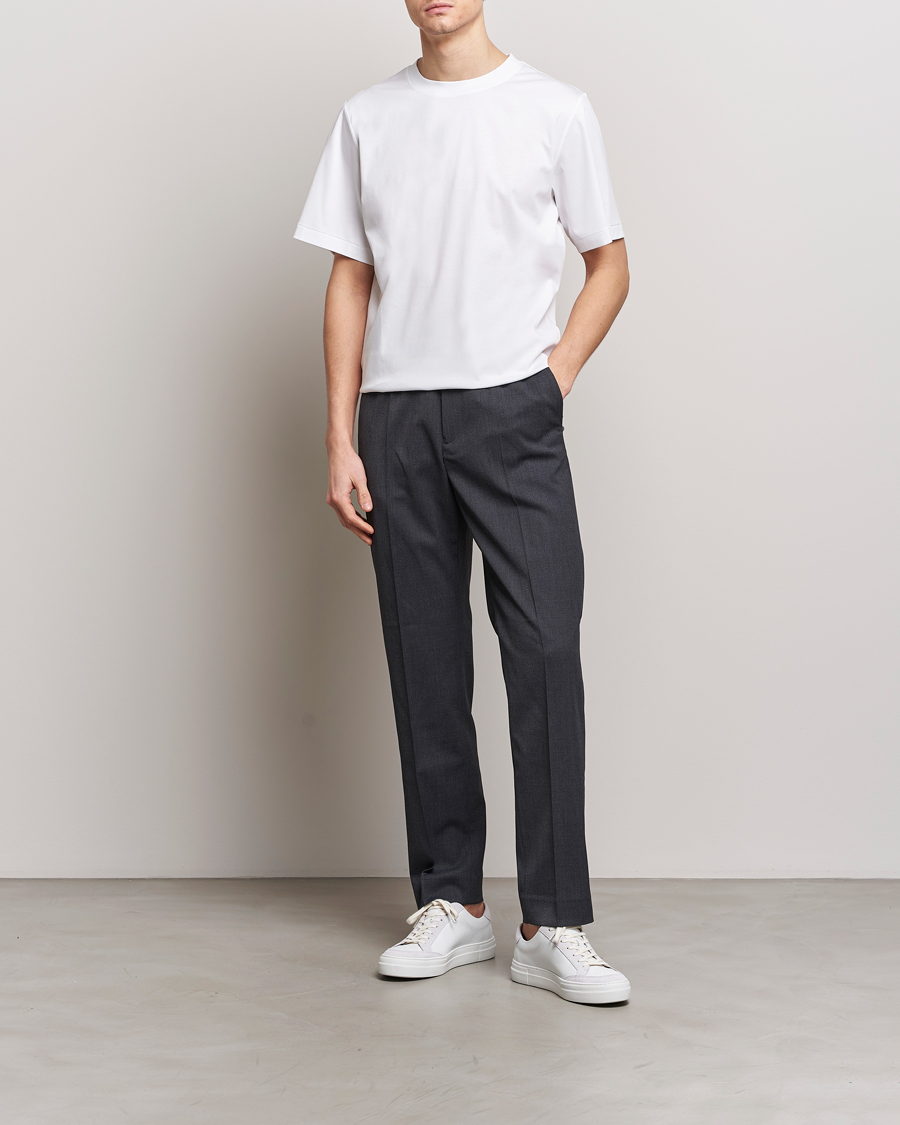 Herr | T-Shirts | Tiger of Sweden | Mercerized Cotton Crew Neck T-Shirt Pure White
