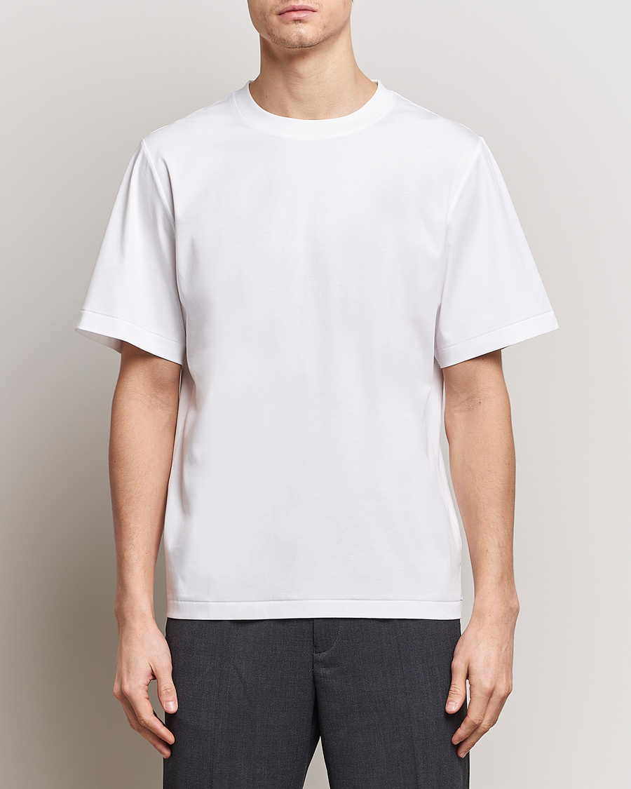 Herr | Business & Beyond | Tiger of Sweden | Mercerized Cotton Crew Neck T-Shirt Pure White