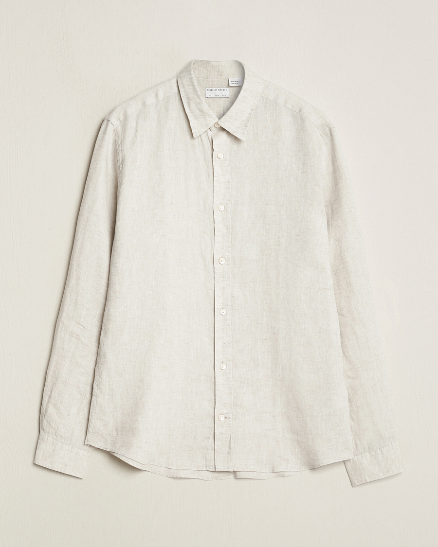 Herr | Skjortor | Tiger of Sweden | Spenser Linen Shirt Pale Clay