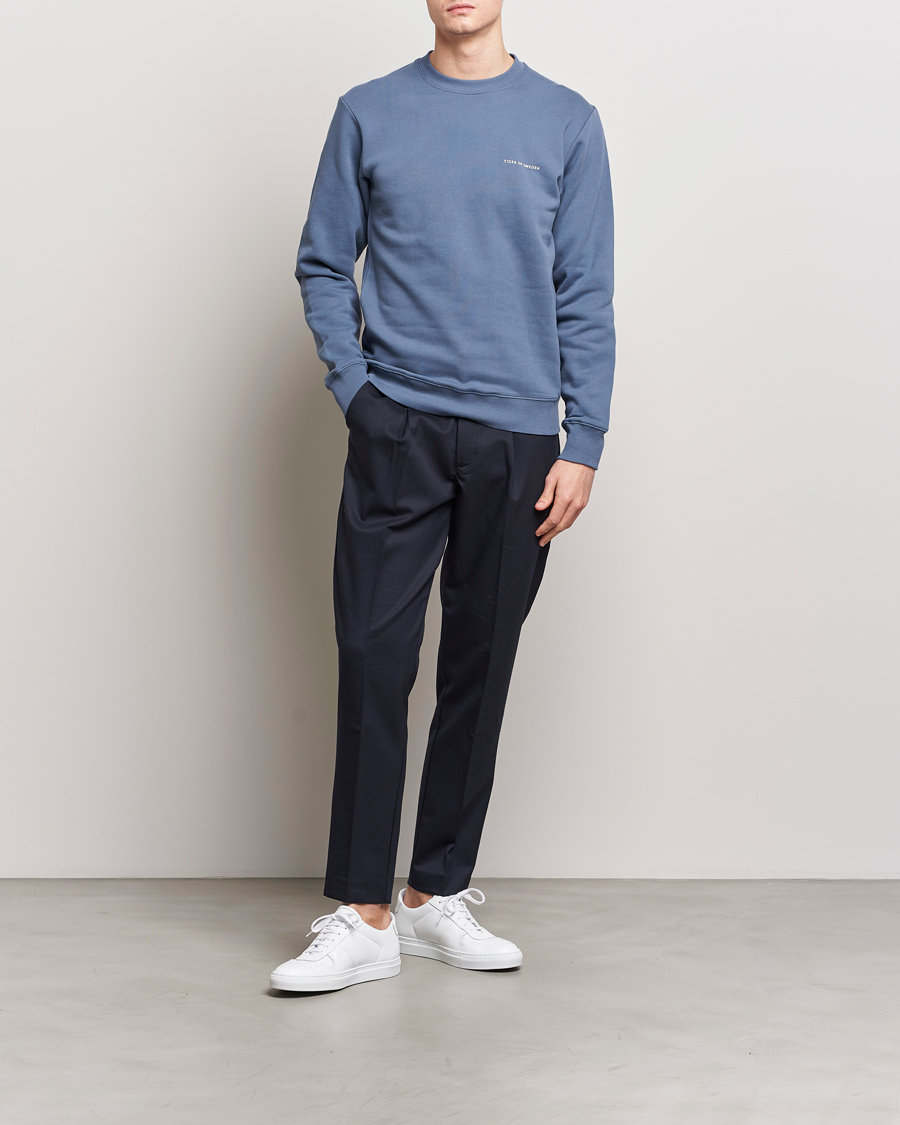 Herr | Tröjor | Tiger of Sweden | Emerson Crew Neck Sweatshirt Thunder Blue