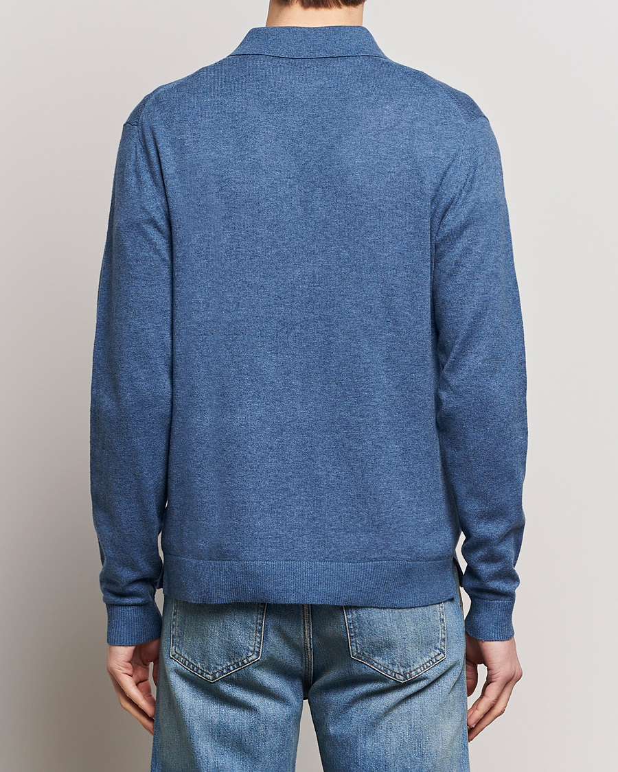 Herr | Tröjor | Tiger of Sweden | Orbit Wool/Cotton Half Zip Thunder Blue