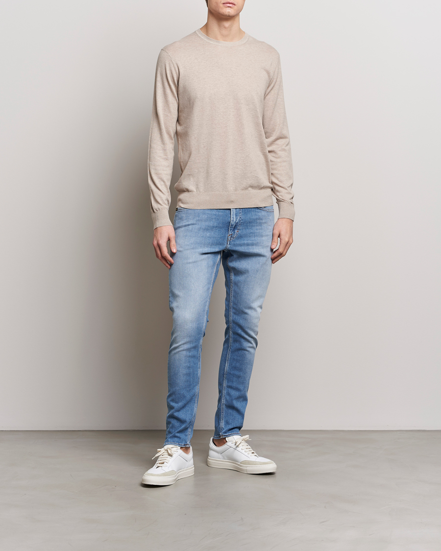 Herr | Tröjor | Tiger of Sweden | Michas Cotton/Linen Knitted Sweater Soft Latte