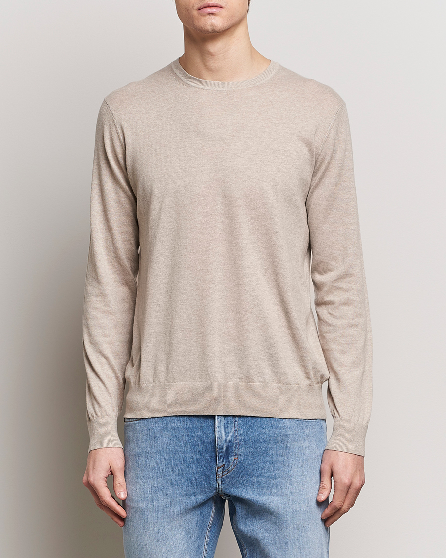 Herr | Business & Beyond | Tiger of Sweden | Michas Cotton/Linen Knitted Sweater Soft Latte