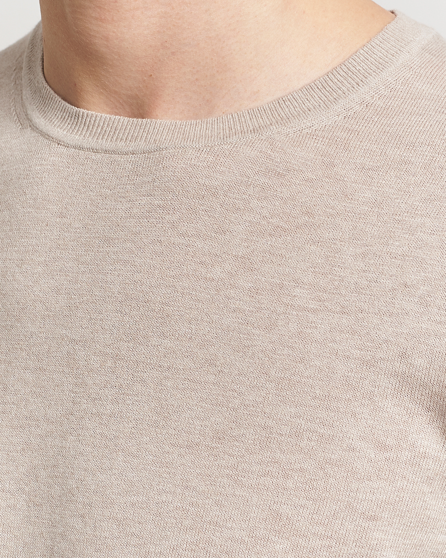 Herr | Tröjor | Tiger of Sweden | Michas Cotton/Linen Knitted Sweater Soft Latte