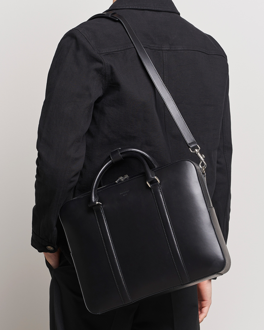 Herr | Business & Beyond | Tiger of Sweden | Brevis Smooth Leather Briefcase Black