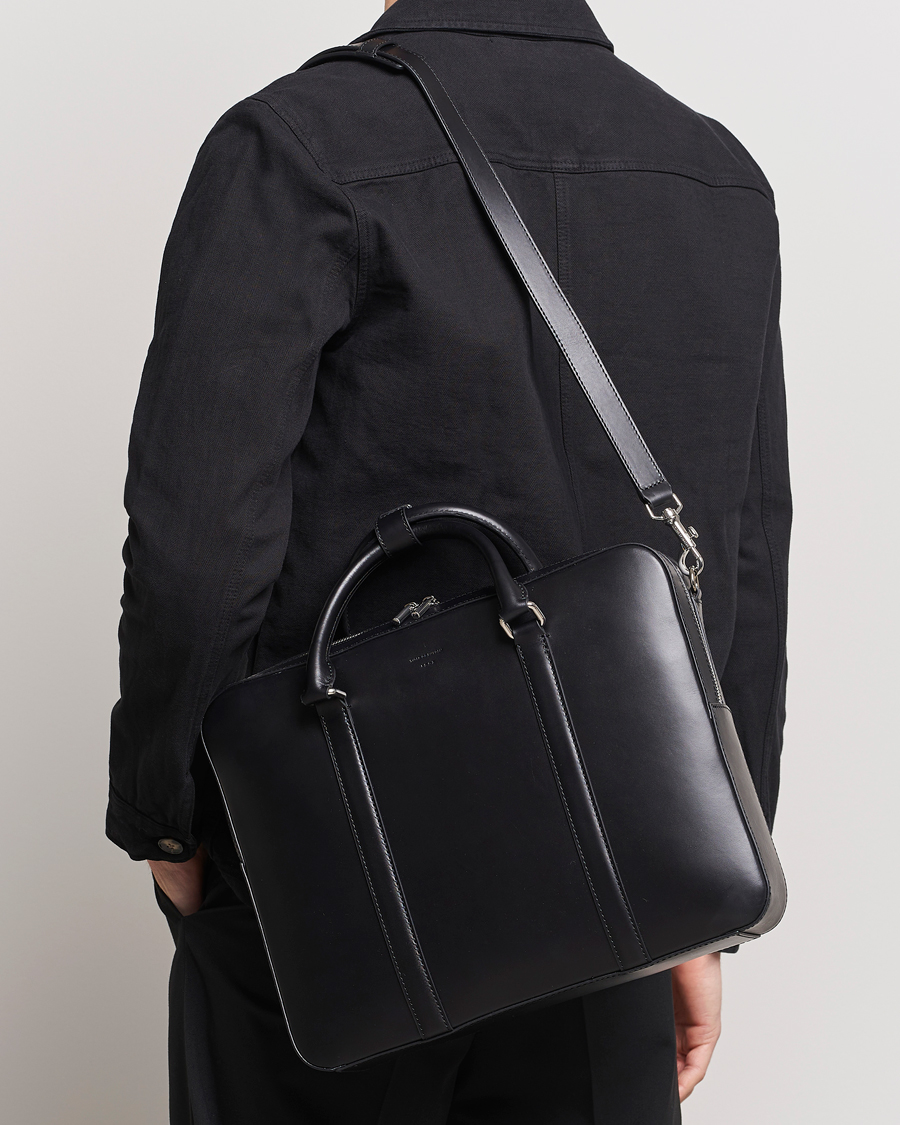 Herr | Tiger of Sweden Brevis Smooth Leather Briefcase Black | Tiger of Sweden | Brevis Smooth Leather Briefcase Black
