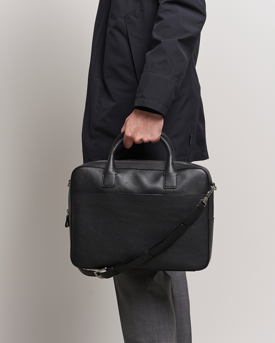 Herr | Avdelningar | Tiger of Sweden | Capa Grained Leather Briefcase Black