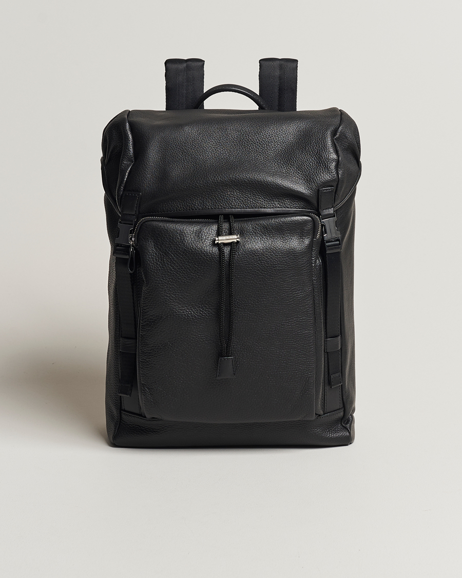 Herr | Tiger of Sweden Baha Grained Leather Backpack Black | Tiger of Sweden | Baha Grained Leather Backpack Black