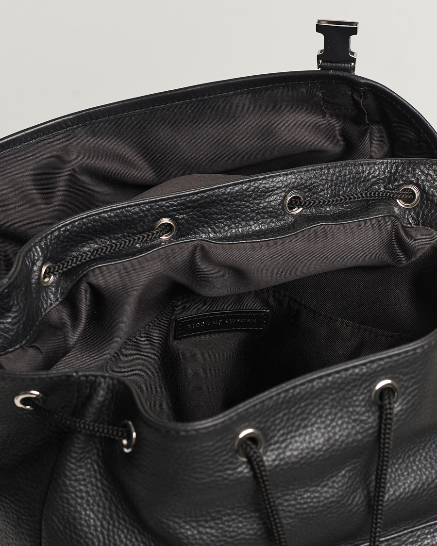 Herr | Tiger of Sweden Baha Grained Leather Backpack Black | Tiger of Sweden | Baha Grained Leather Backpack Black