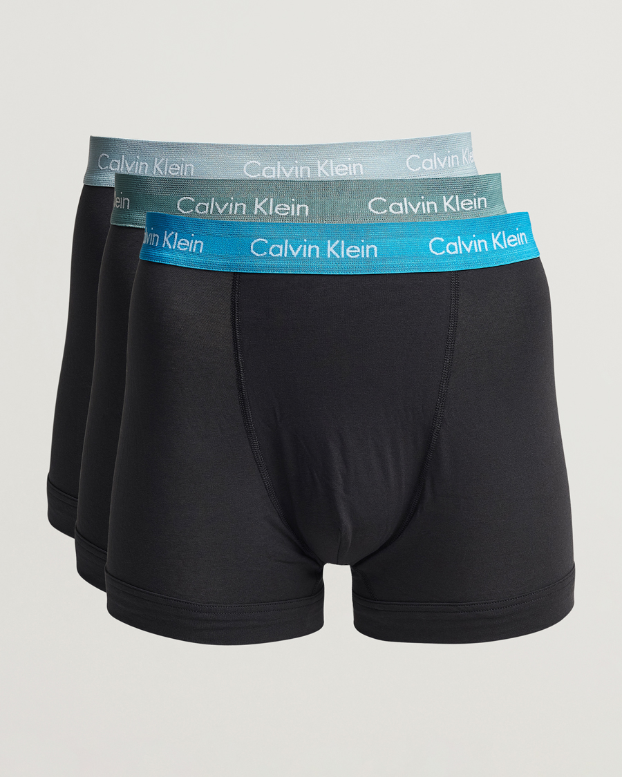Herr | Underkläder | Calvin Klein | Cotton Stretch Trunk 3-pack Blue/Dust Blue/Green