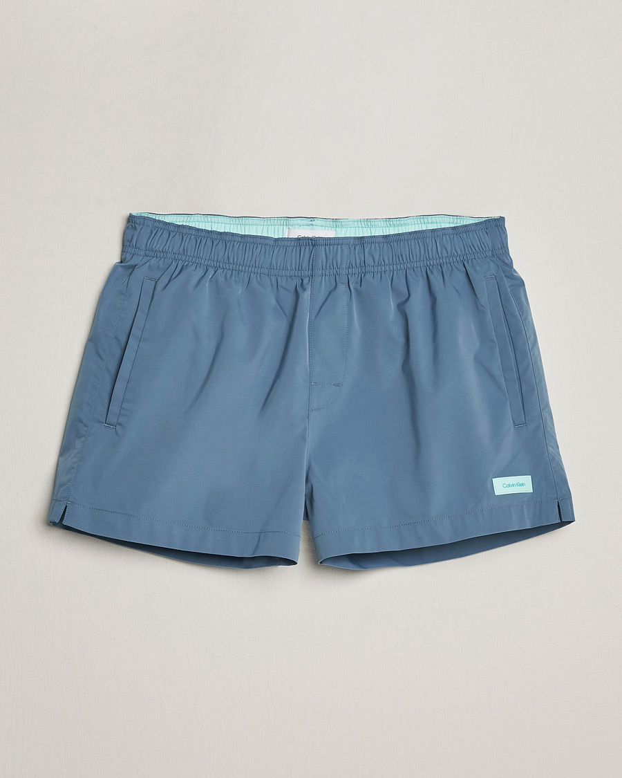 Herr | Badbyxor | Calvin Klein | Logo Drawstring Swimshorts Muted Cerulean
