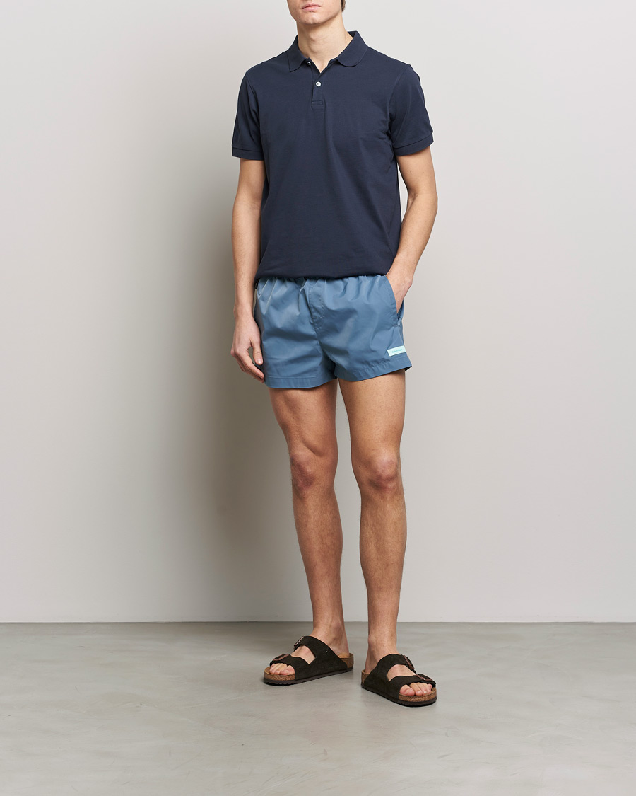 Herr | Badbyxor | Calvin Klein | Logo Drawstring Swimshorts Muted Cerulean