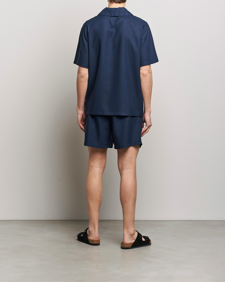 Herr | Pyjamas & Morgonrockar | Calvin Klein | Viscose Short Sleeve Pyjama Set Blue Shadow