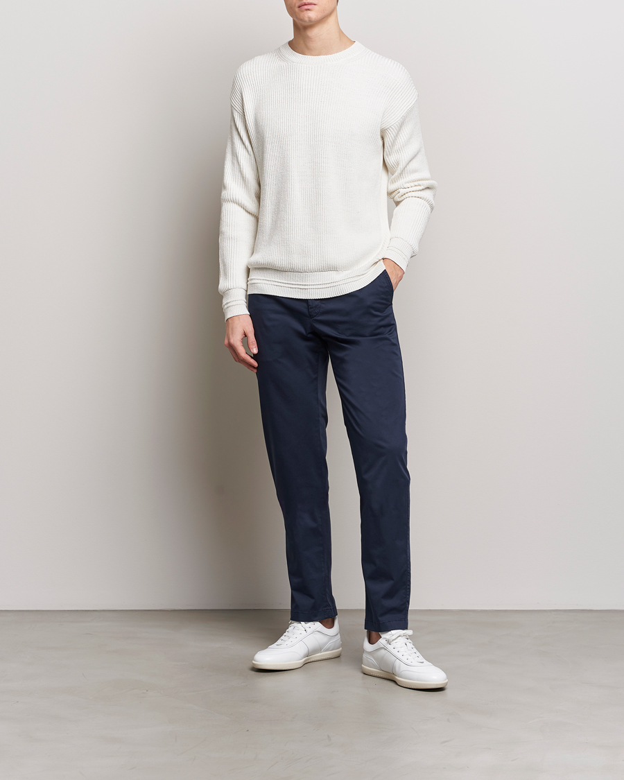 Herr | Tröjor | Kiton | Cotton/Silk Rib Pullover Off White