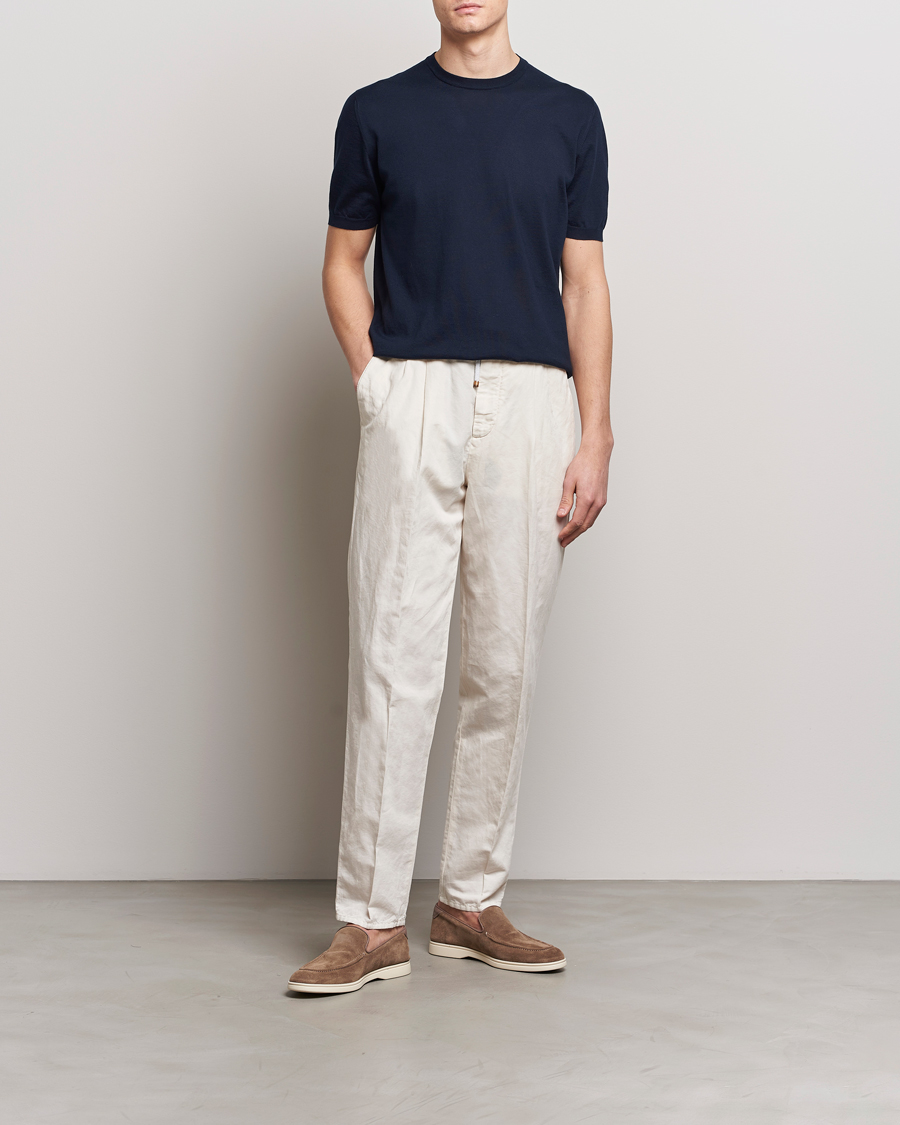 Herr | T-Shirts | Kiton | Sea Island Cotton Knit T-Shirt Navy