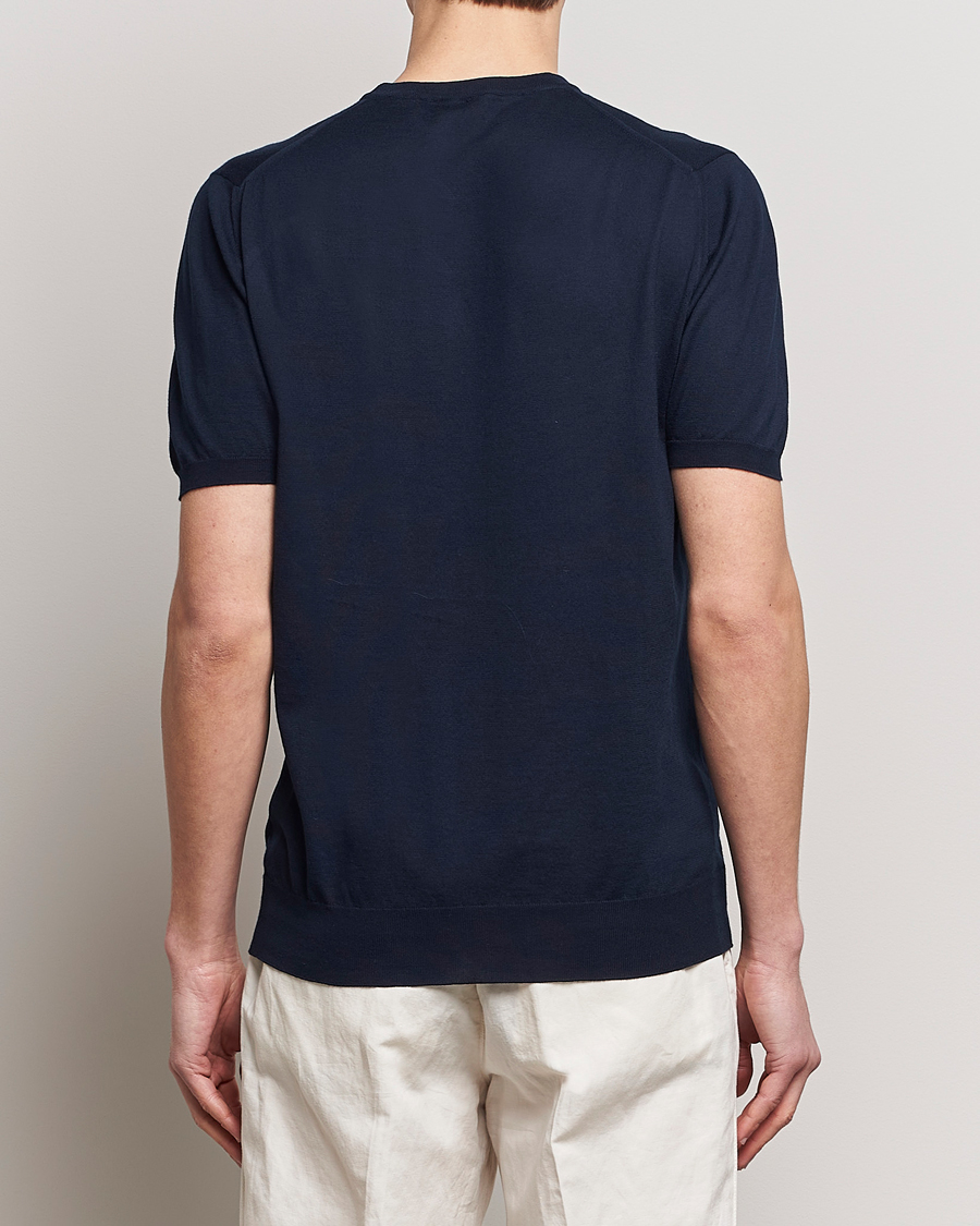 Herr | T-Shirts | Kiton | Sea Island Cotton Knit T-Shirt Navy