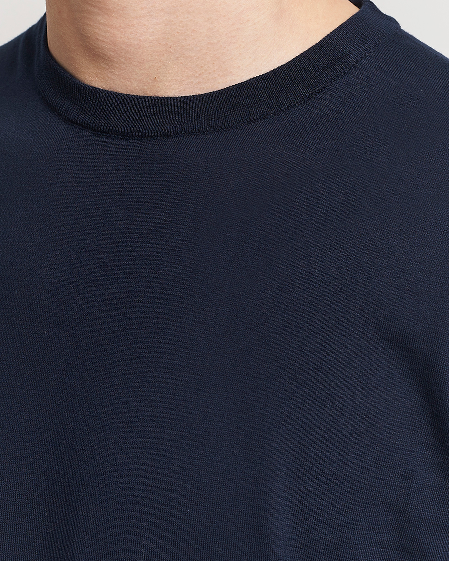 Herr | T-Shirts | Kiton | Sea Island Cotton Knit T-Shirt Navy