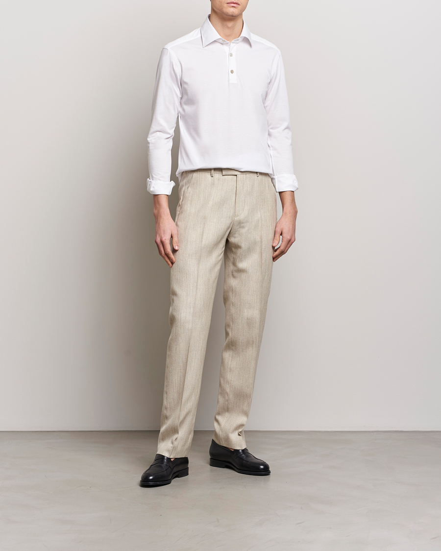 Herr | Skjortor | Kiton | Popover Shirt White