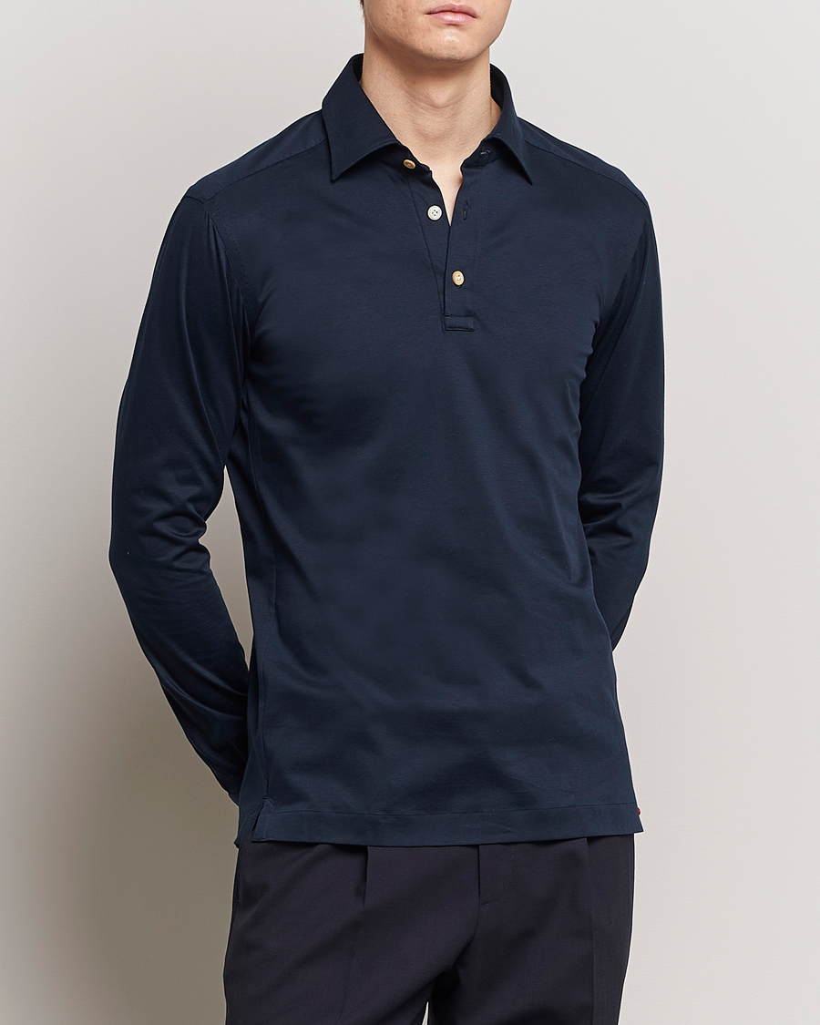 Herr | Pikéskjortor | Kiton | Popover Shirt Navy