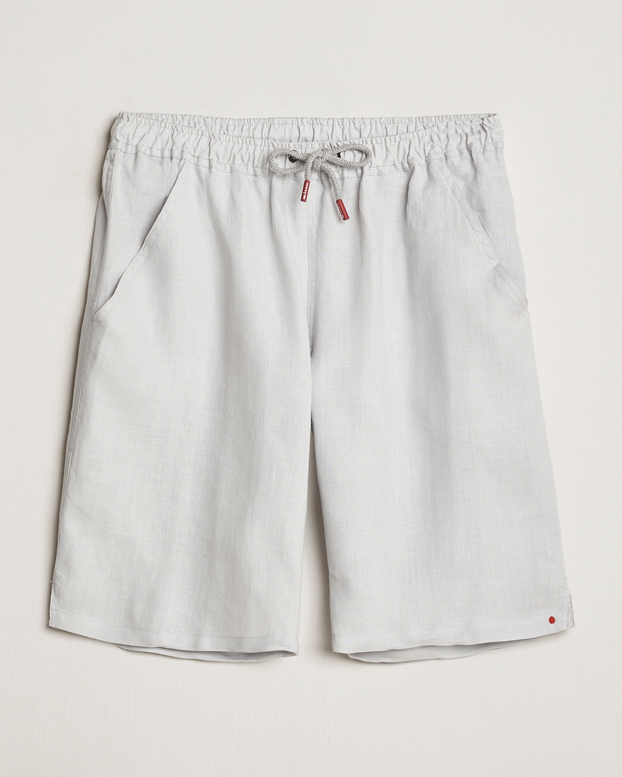 Herr | Shorts | Kiton | Linen Drawstring Shorts Light Grey