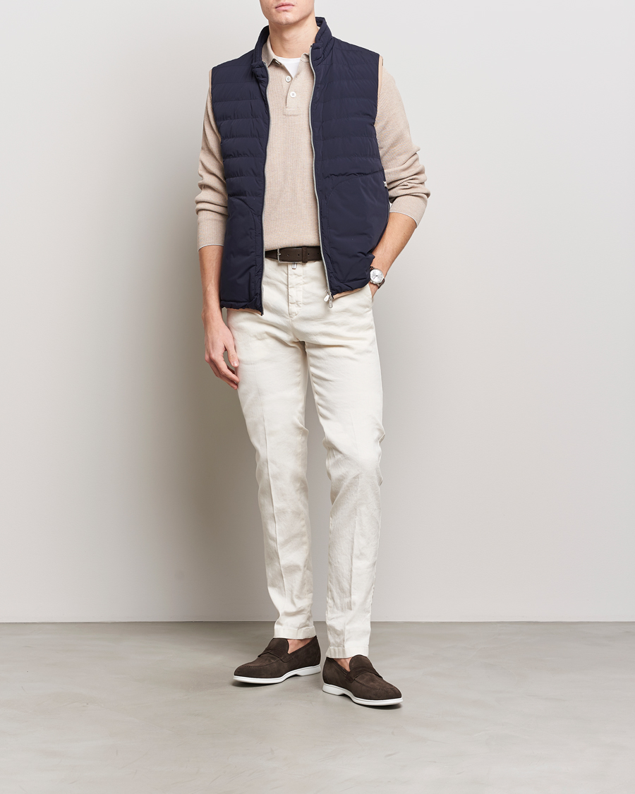 Herr | Byxor | Kiton | Linen Trousers Light Beige
