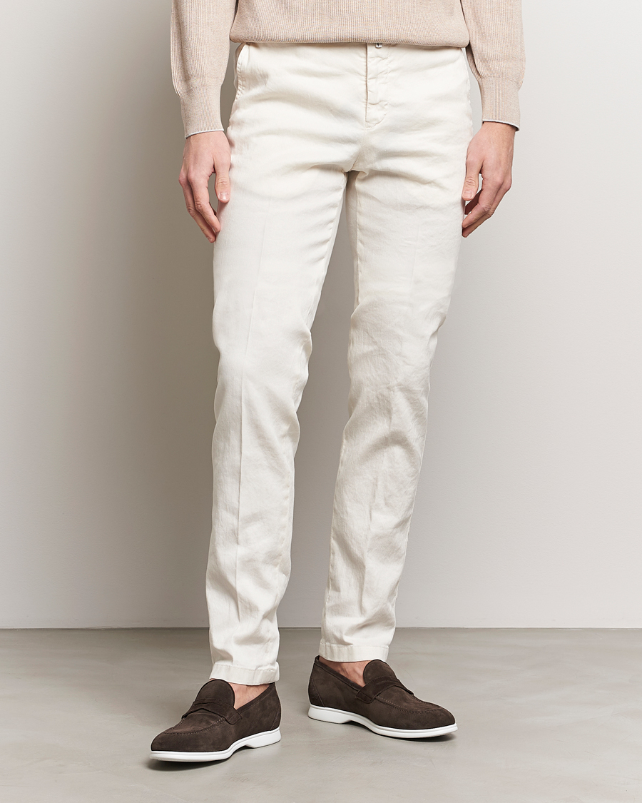 Herr | Byxor | Kiton | Linen Trousers Light Beige