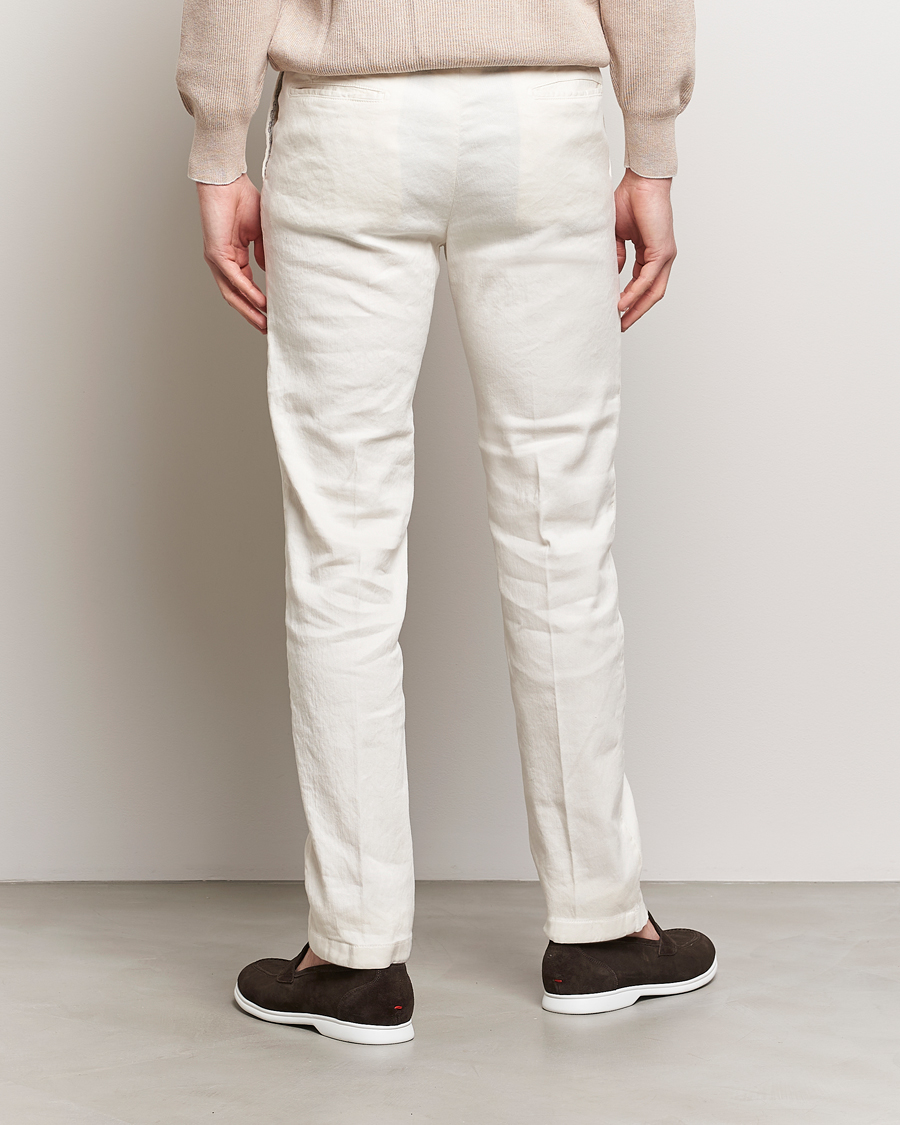 Herr | Byxor | Kiton | Linen Trousers Light Beige