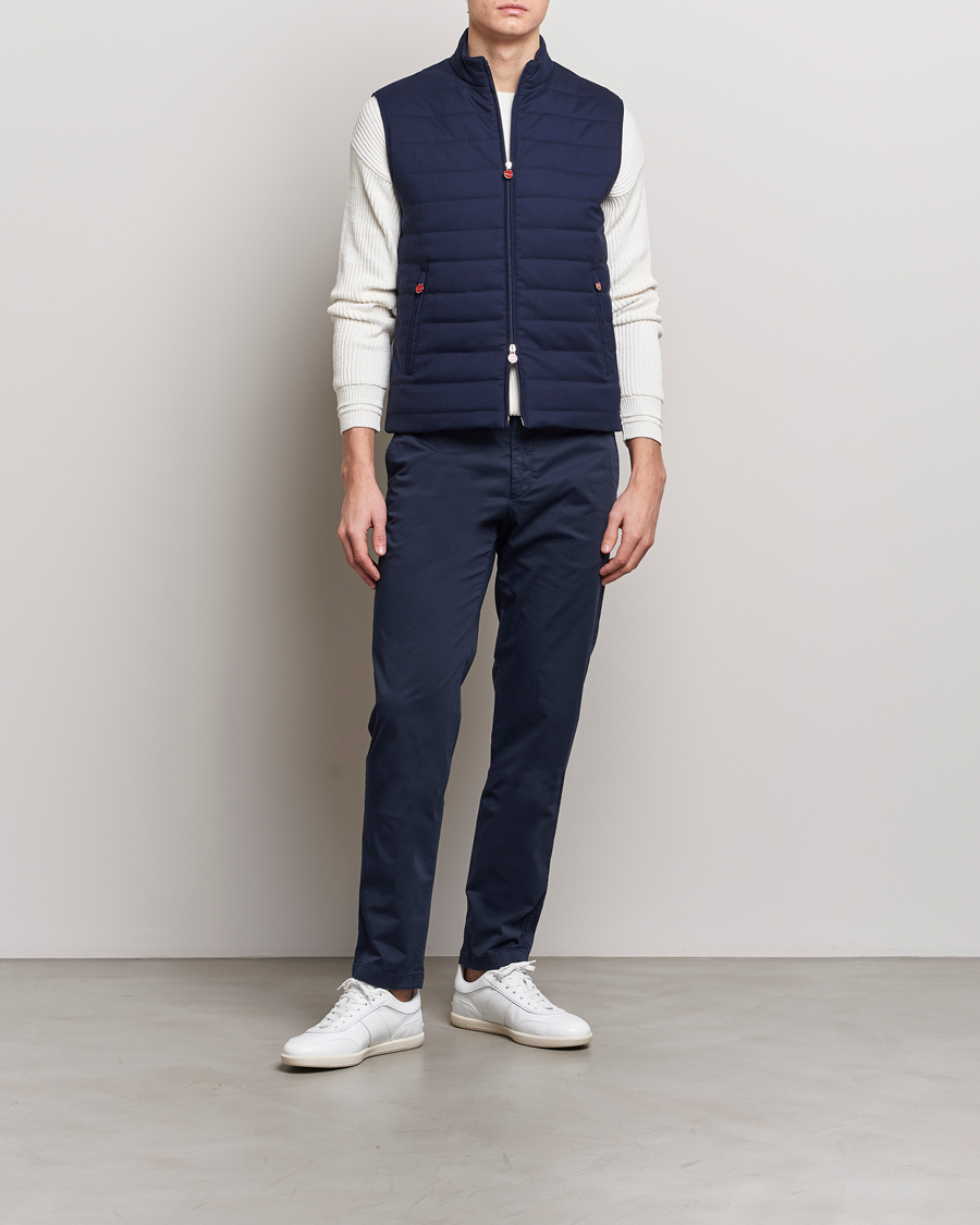 Herr | Byxor | Kiton | Slim Fit Cotton Chinos Navy