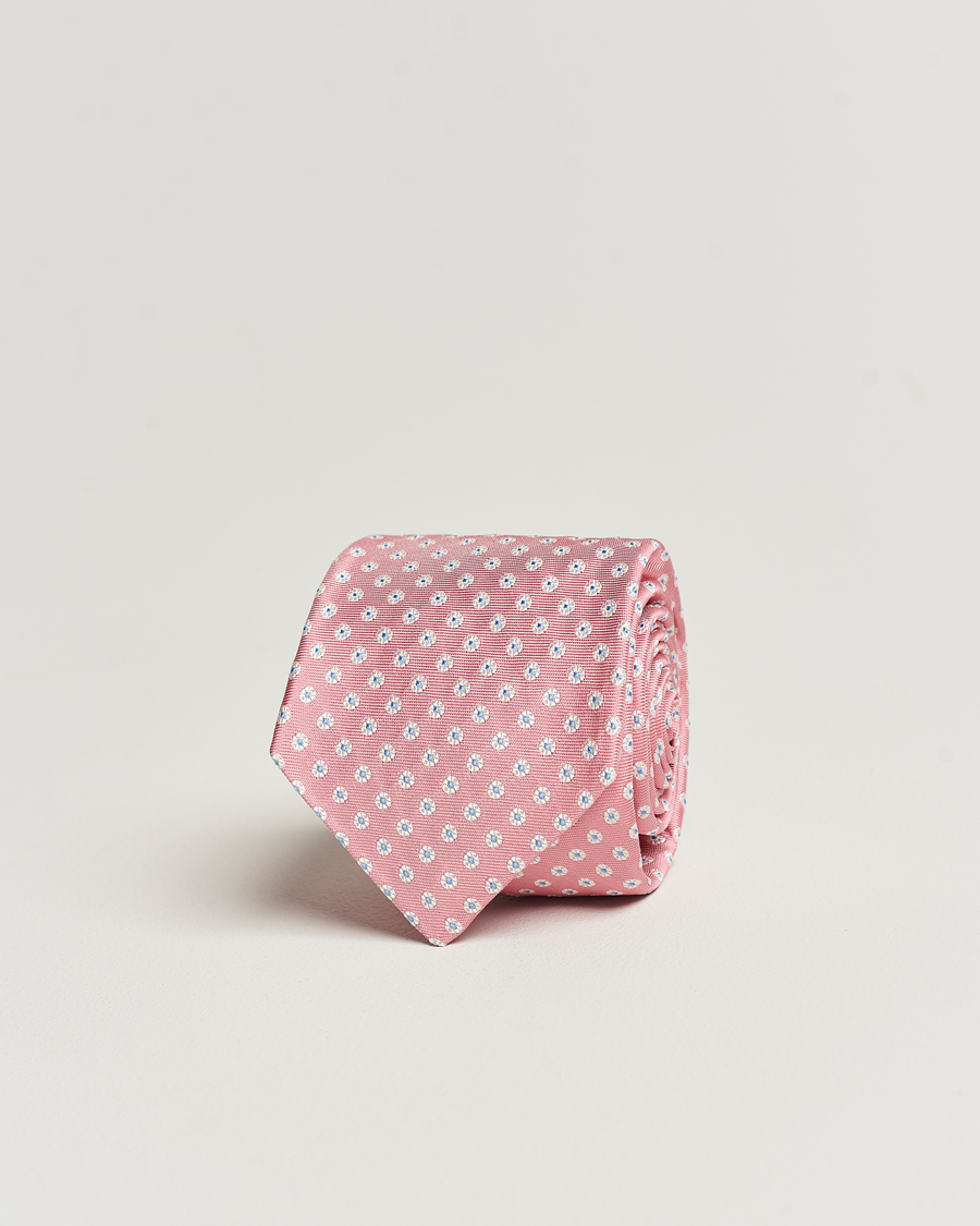 Herr | Kiton Micro Flower Silk Tie Pink | Kiton | Micro Flower Silk Tie Pink