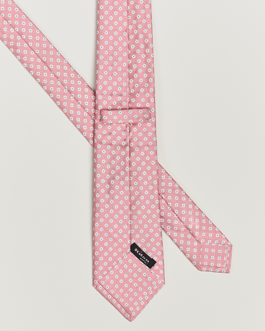 Herr | Kiton Micro Flower Silk Tie Pink | Kiton | Micro Flower Silk Tie Pink